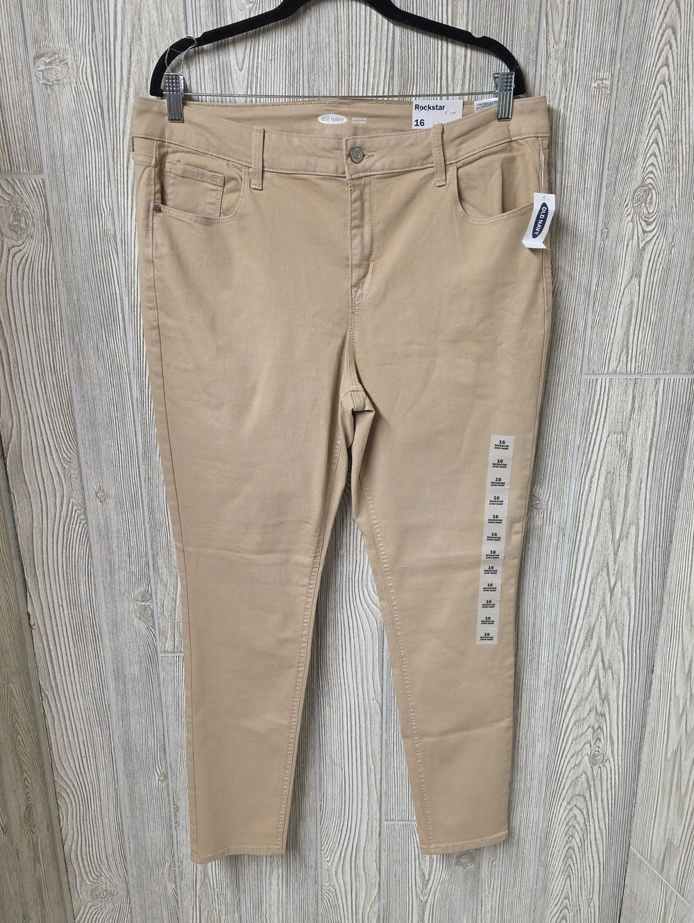 Old Navy Rockstar Super Skinny Pants Khaki Tan Womens Size 16 NWT